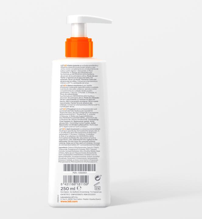 Produktbild Leti AT4 Dusch- und Badegel - Milde, rückfettende Reinigung bei trockener oder zu Neurodermitis neig (250 ml)