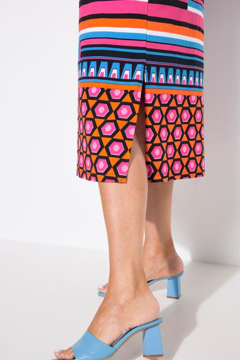 Immagine prodotto Ulla Popken Abito di jersey con stampa grafica, scollo a V e mezze maniche (54)