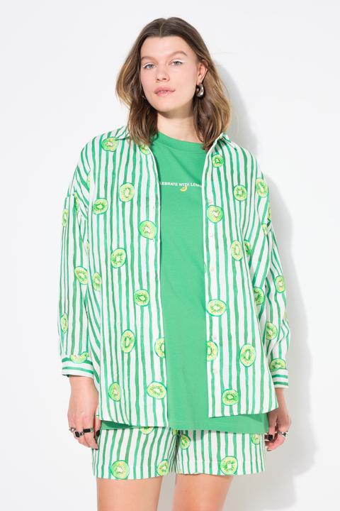 Produktbild Studio Untold Streifenbluse Musselin, oversized, Fruitprint auf Streifen (46, 48)