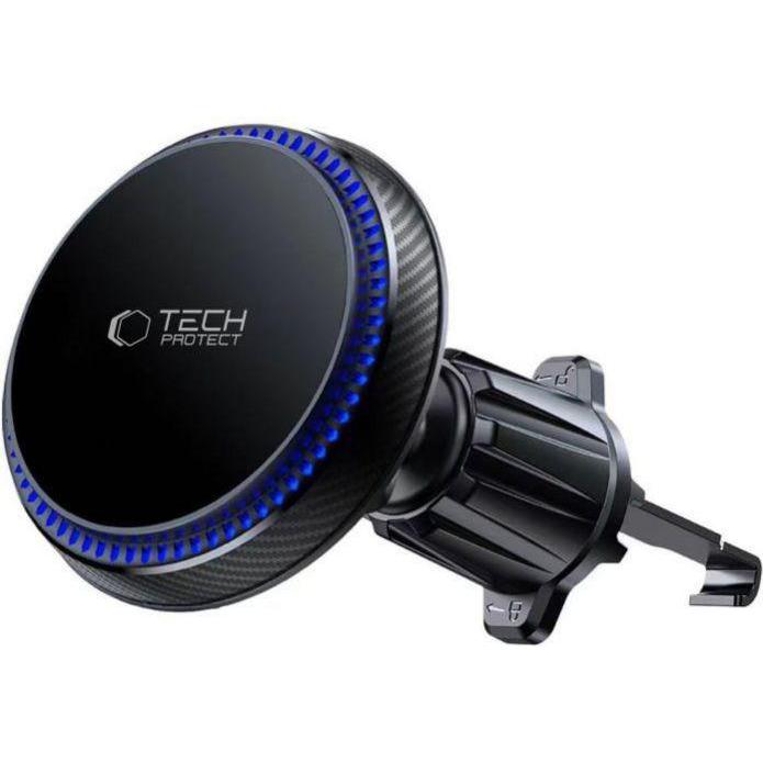 Tech-Protect MM15W-V4 car phone holder with MagSafe 15W inductive charger for air vent - black, Smartphone Halterung, Sc...