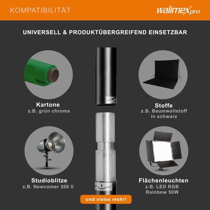 Produktbild Walimex Teleskop Hintergrundsystem 2.25-4m (400 cm, 256 cm)