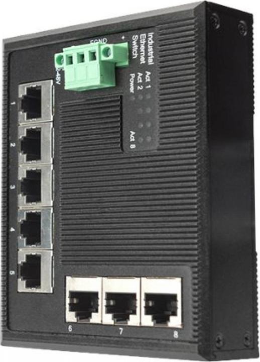 Immagine prodotto Digitus Gigabit Flat Switch industriale, 8 porte (8 porte)