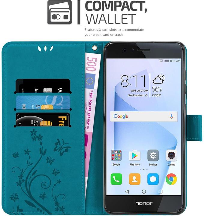 Produktbild Cadorabo Flower Book Cover (Honor 8, Honor 8 Premium)