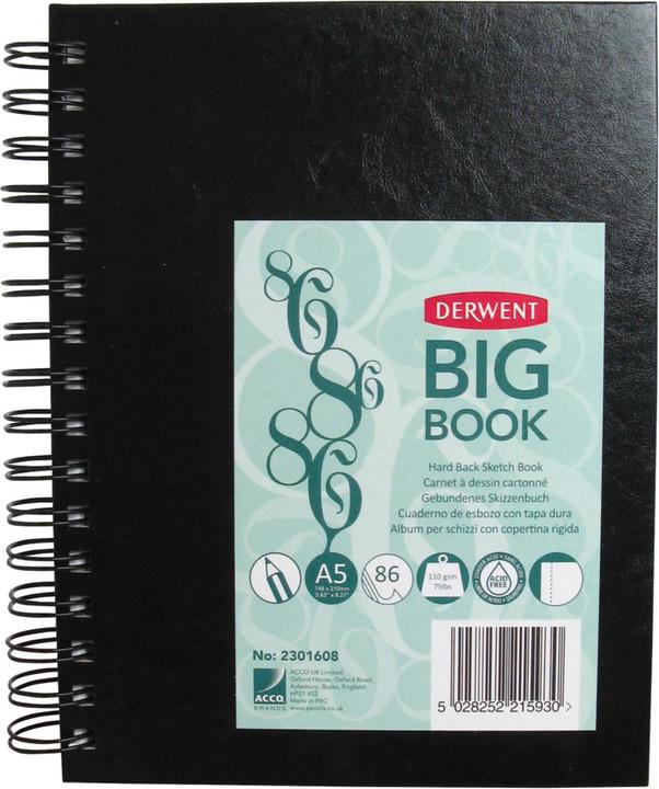 Derwent A5 Big Book wirebound (A5, Plain, Hardcover)