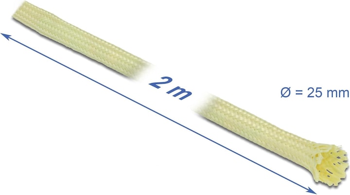 Produktbild Delock Geflechtschlauch aus Aramid Fasern 2 m x 25 mm (Kabelschlauch, 200 cm)
