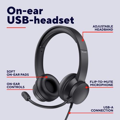 Actual product image Trust Ayda USB PC Headset (Cable, USB-A)