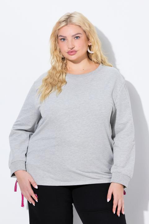 Produktbild Ulla Popken Sweatshirt, seitliche Raffbänder, Rundhals, Langarm (58)