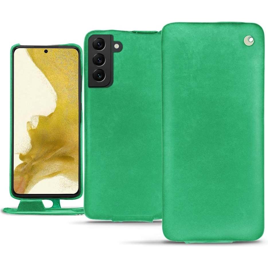 Noreve Lederschutzhülle vertikal (Samsung Galaxy S22), Smartphone Hülle, Grün