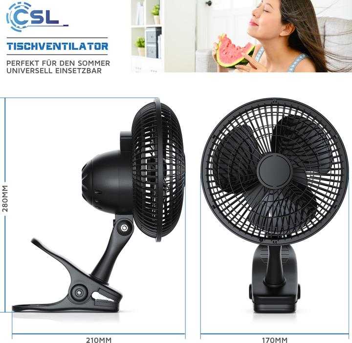 Produktbild CSL USB Ventilator mit Tisch-Klemme