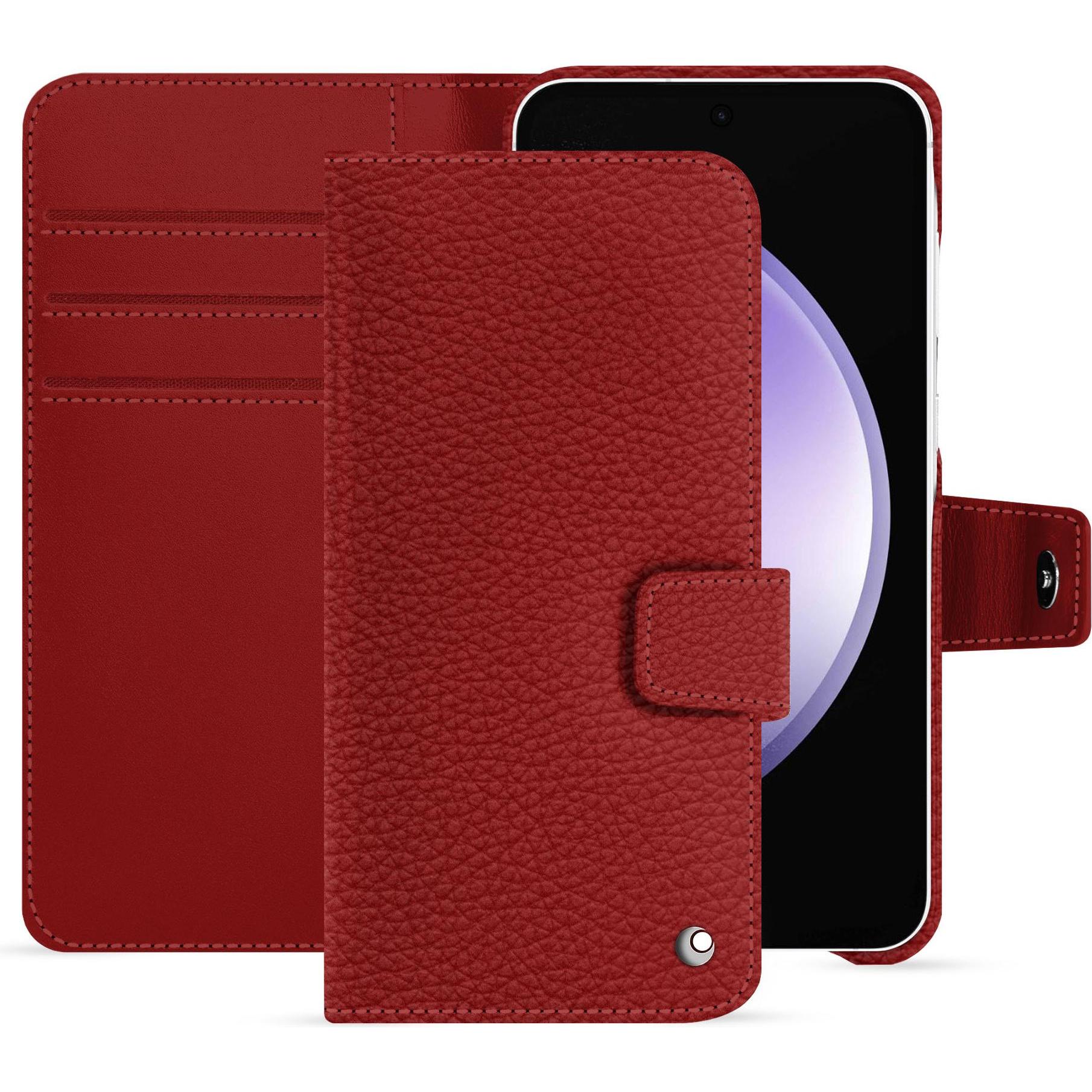 Noreve Lederschutzhülle Samsung Galaxy S23 FE (Samsung Galaxy S23 FE), Smartphone Hülle, Rot
