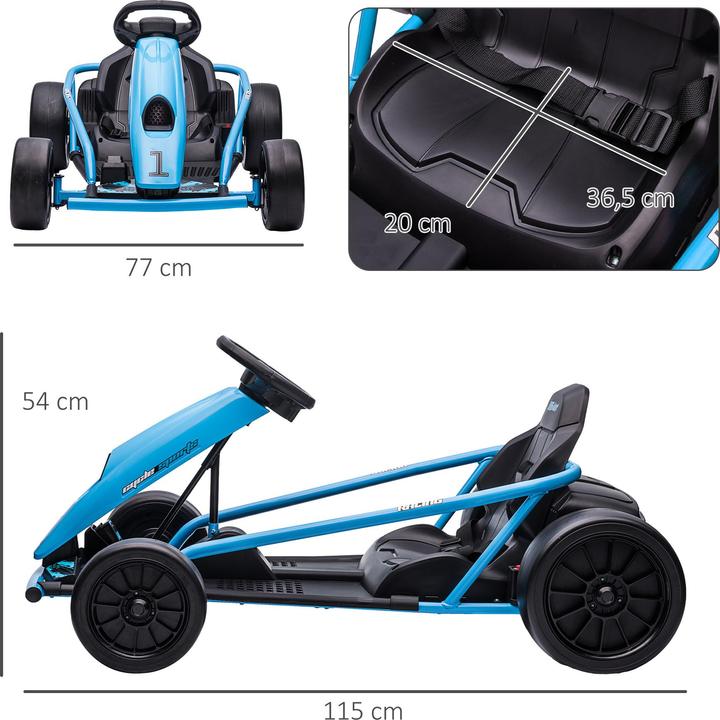 Image du produit Homcom Kinder Elektro Gokart Kunststoff, Metall Blau