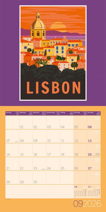 Image du produit Vintage Voyage - Reiseposter - Kalender 2026 - 30x30 (30 x 30 cm, Couverture rigide, Anglais, Français)