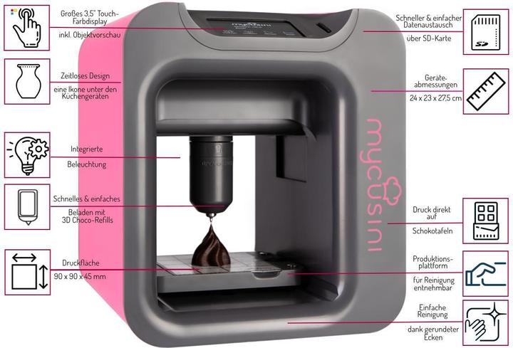 Immagine prodotto Mycusini Stampante 3D cioccolato 2.0 Passion Pink