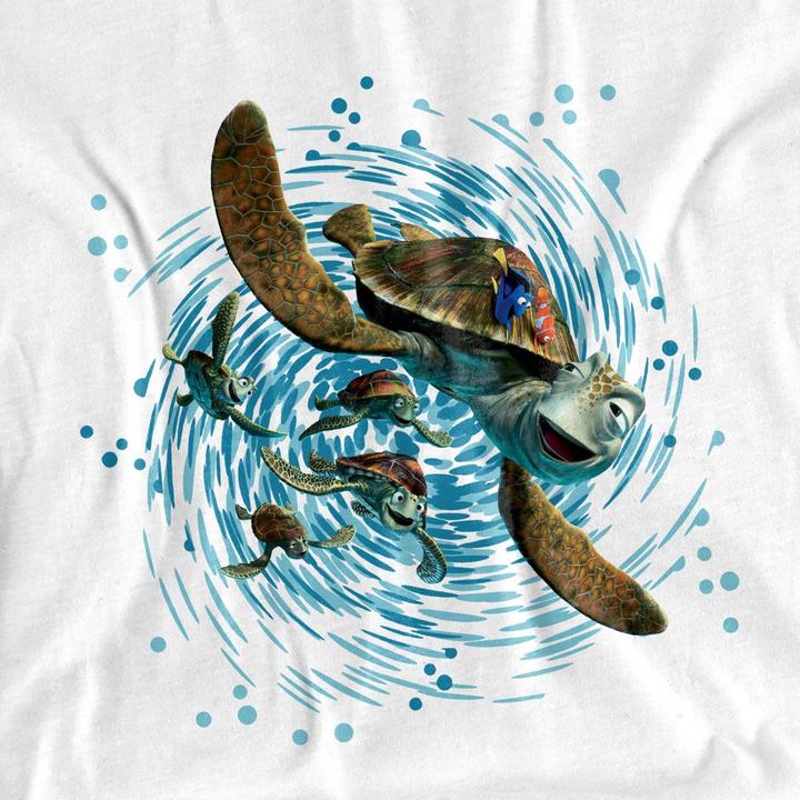 Immagine prodotto Finding Nemo Ride The Wave Maglietta Crush (Personaggio di Rusty Rivets) Adulto Unisex (L)