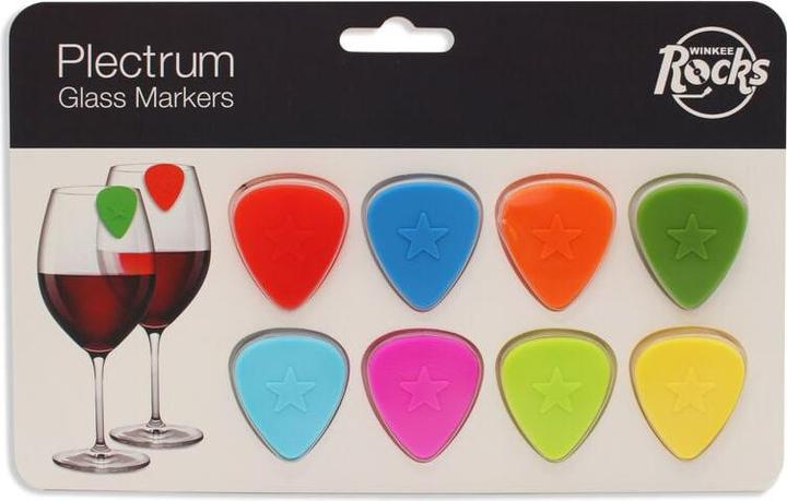 Immagine prodotto Winkee Marcatori per bevande - Marchi per bicchieri a plettro - Set di 8 (vetro Marcatore)