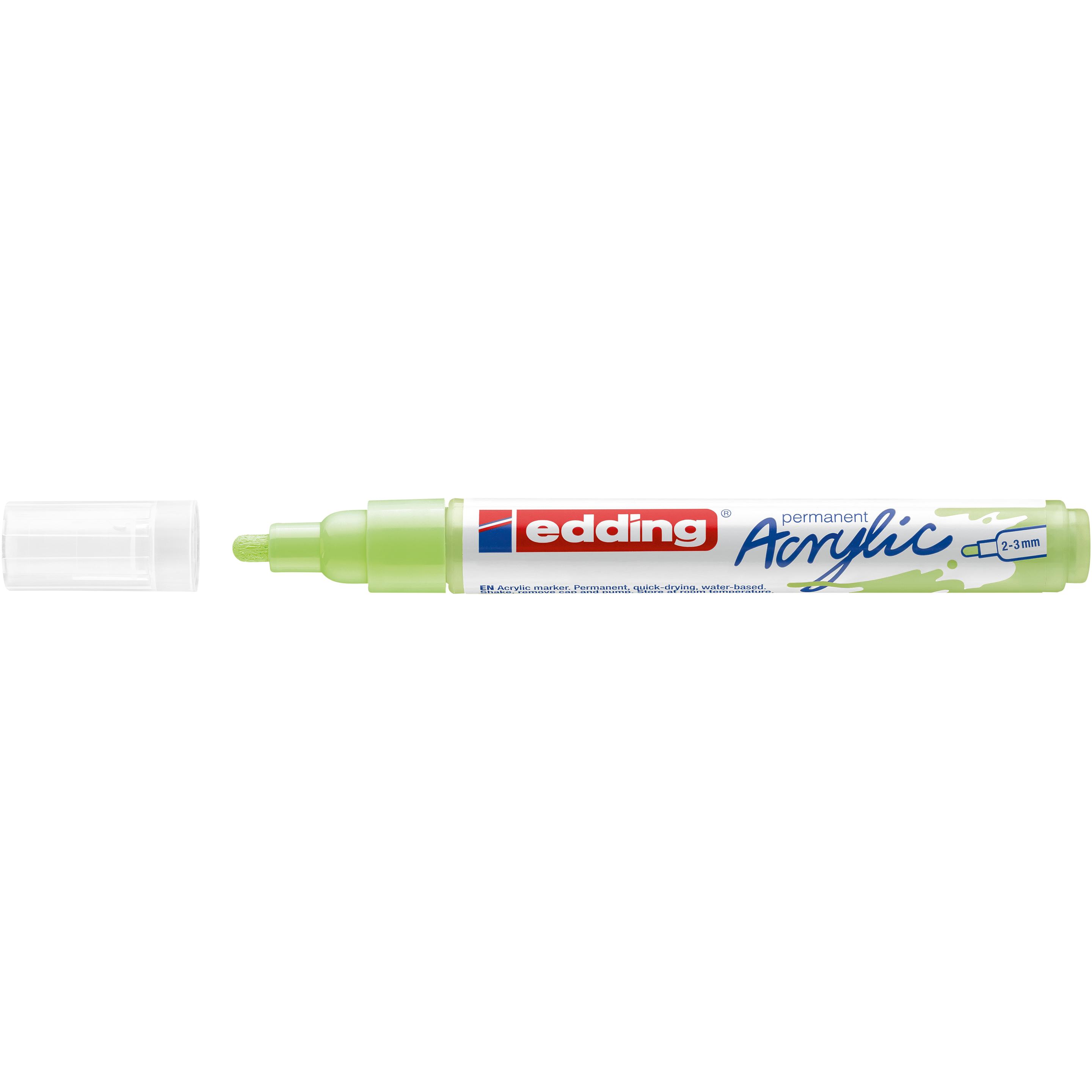 10x Edding, Marker, Acrylmarker 5100 Medium (Pastellgrün, 3 mm, 1 x)