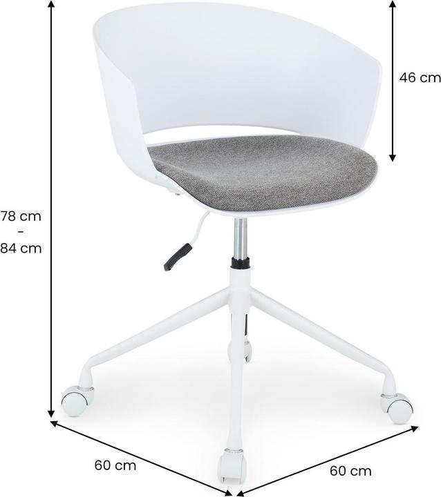 Actual product image IDIMEX DAGMA height-adjustable swivel chair - black