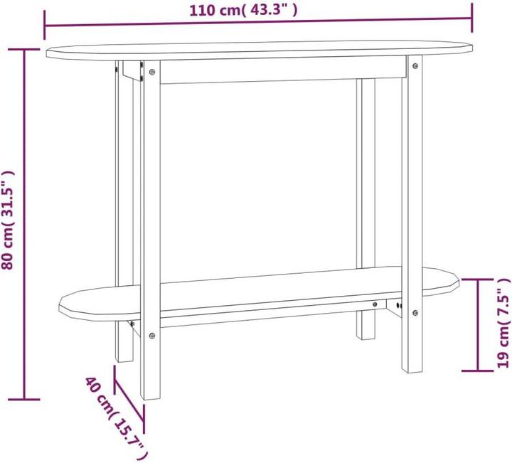Image du produit vidaXL Konsolentisch (40 x 110 x 80 cm)
