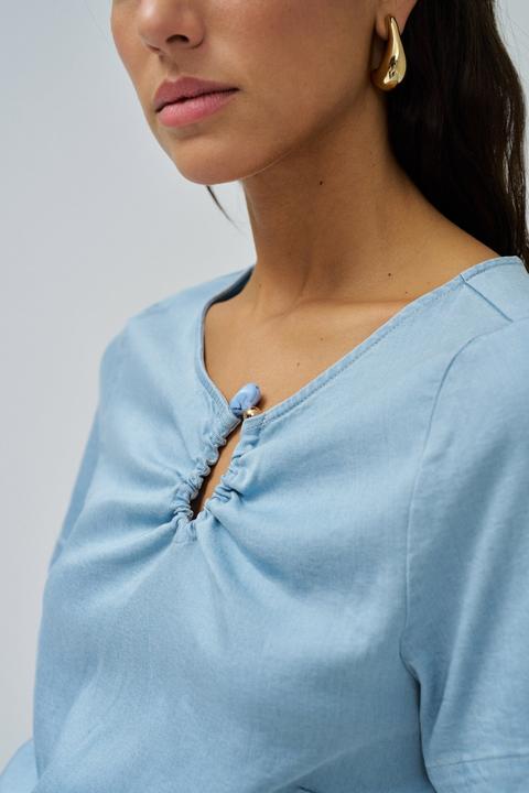 Immagine prodotto Salsa Jeans Kurzarmbluse Lightdenim Blouse Metalic Detail (XS)