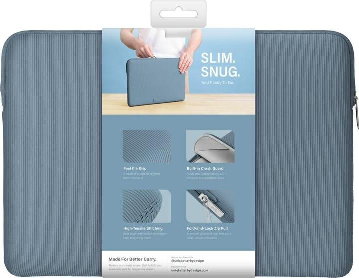 Actual product image Uniq Laptop Sleeve Cyprus Ridge Edition 14" waterproof neoprene blue (14")