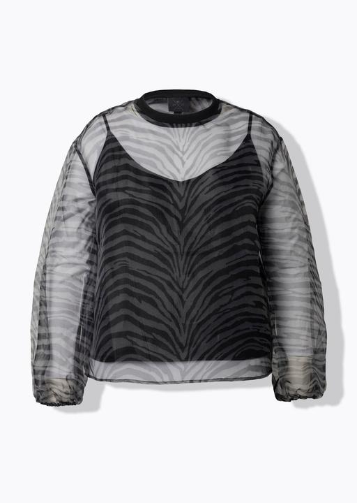 Immagine prodotto Ulla Popken Bluse, Animalmuster, doppellagig, Rundhals, Langarm (54)