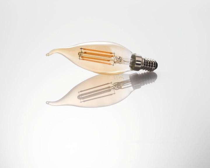 Actual product image Xavax LED Filament, E14, 400lm Replaces 35W, Windblast Candle, Amber, Warm White (E14, 400 lm, 1 x)
