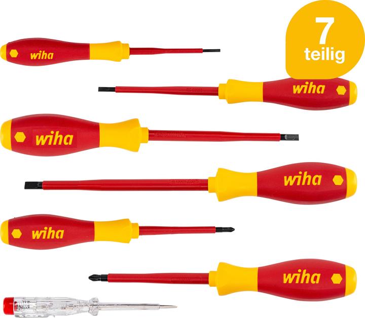 Actual product image Wiha Schraubendreher Set SoftFinish electric (Phillipps cross recess (PH), Slotted screws)