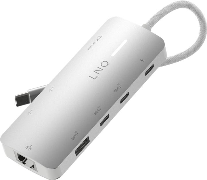 Actual product image LINQ Connects 8in1 8K PRO USB-C Multiport Hub 140W (USB-C, 8 Ports)