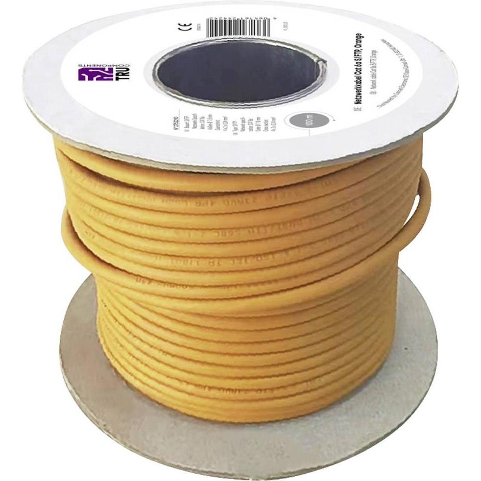 Thumbnail - Tru Components TC-11008840 Netzwerkkabel CAT 6a S/FTP 4 x 2 x 0.24mm² CPR-Dca zertifiziert Orange 1 (S/FTP, CAT6a, 100 m...
