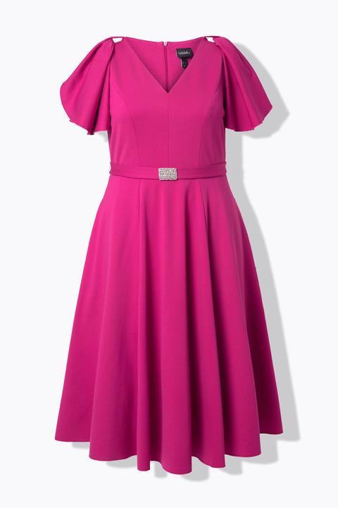 Actual product image Ulla Popken Flutter Cap Sleeve Gown (58)
