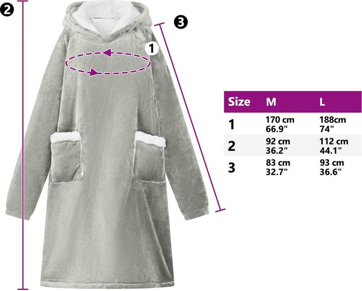 Immagine prodotto vidaXL Decken-Hoodie (112 x 188 cm)