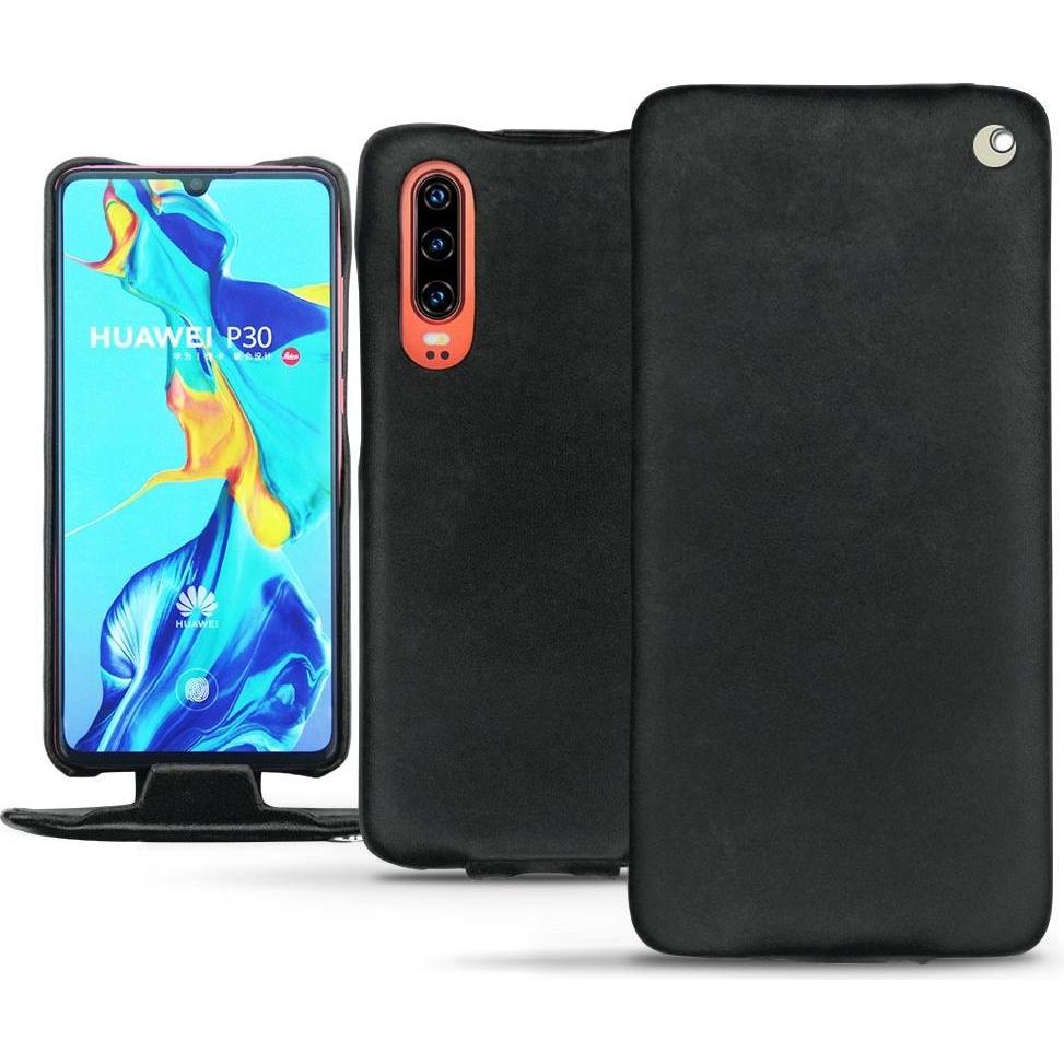 Noreve Lederschutzhülle vertikal (Huawei P30), Smartphone Hülle, Schwarz