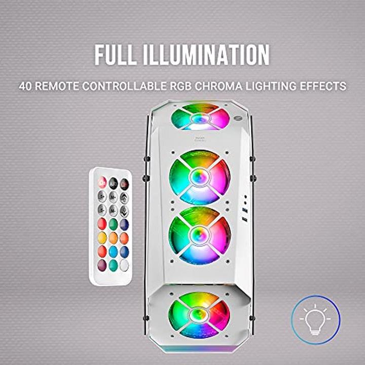 Actual product image Mars Gaming Boitier Moyen Tour Atx Mc51 RGB Avec Panneaux Vitrés (Blanc) (ATX, Mini-ITX, mATX)