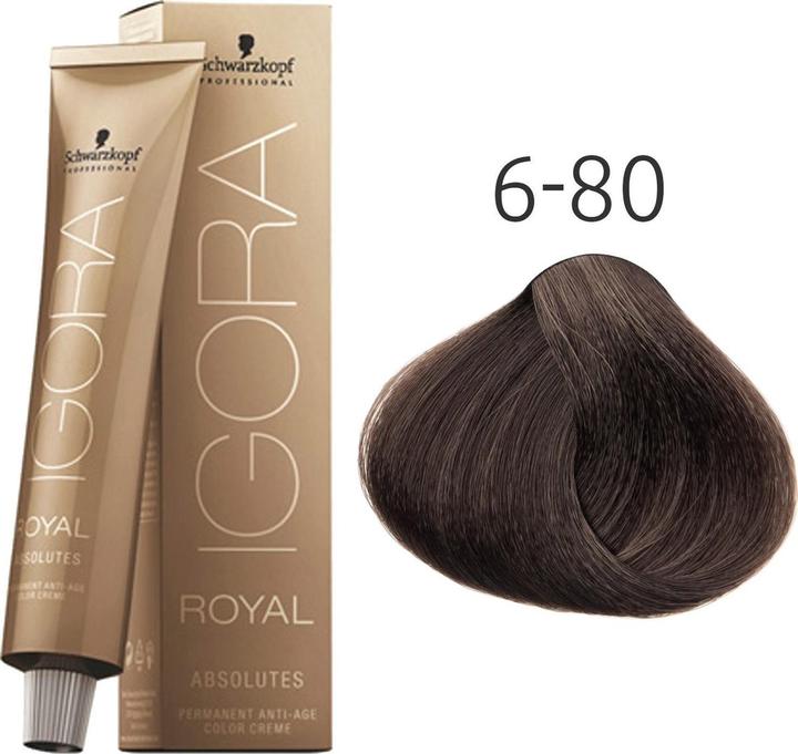 Actual product image Schwarzkopf Professional Igora Royal - 6-80 Dark Blonde Red Nature (Blond, Red)