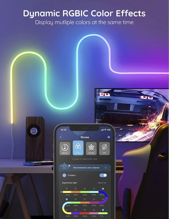 Produktbild Govee RGBIC Neon Rope Light (RGBIC, 200 cm, Indoor)