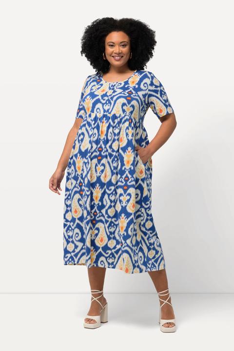Actual product image Ulla Popken Paisley Print Empire Knit A-line Pocket Dress (54)