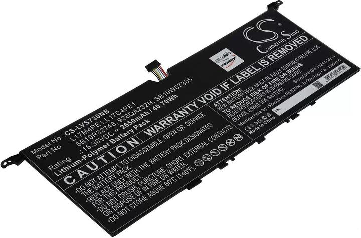 Produktbild AccuCell Akku passend für Laptop Lenovo Yoga S730, IdeaPad 730S 13, Typ L17C4PE1 u.a. - 15,36V - 2650 mAh (2650 mAh)