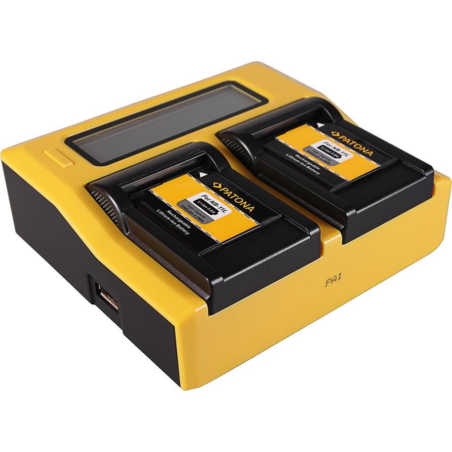 Patona Caricatore USB doppio LCD per Canon NB-11L IXUS 125HS 240HS NB-11L Powershot A1200 A2200 (Caricabatterie per fotocamere), Alimentatore fotocame