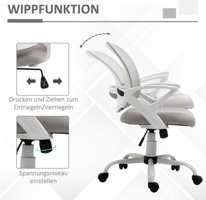 Produktbild Swisshandel24 Bürostuhl, Schreibtischstuhl mit Rollen, ergonomisch, höhenverstellbar, Grau