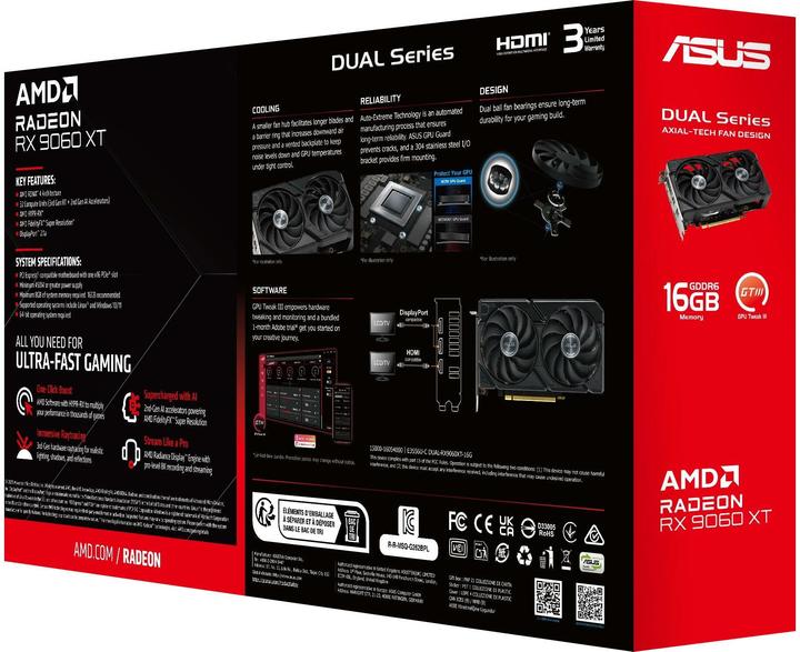 Actual product image ASUS Dual Radeon RX 9060 XT (16 GB)