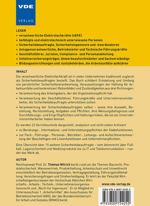 Immagine prodotto Arbeitsschutzverantwortung für Sicherheitsbeauftragte (Tedesco, Thomas Wilrich, 2021)