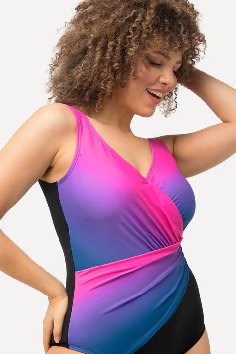 Actual product image Ulla Popken Ombre Wrap Look Swimsuit (56)