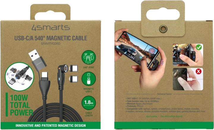 Actual product image 4smarts USB A – USB C (1.80 m, USB 2.0, 100 W)