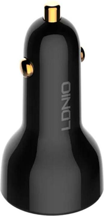 Actual product image Ldnio C101 Car Charger, USB + USB-C, 100W + USB-C to Lightning Cable (Black)