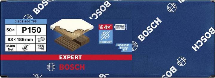 Image du produit Bosch Professional Zubehör EXPERT M480 Filet de ponçage pour ponceuses vibrantes, 93 x 186 mm, G 150, 50 pcs. (150)