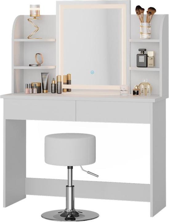 Immagine prodotto Vicco Charlotte con specchio LED e sgabello (108 x 40 x 142 cm)