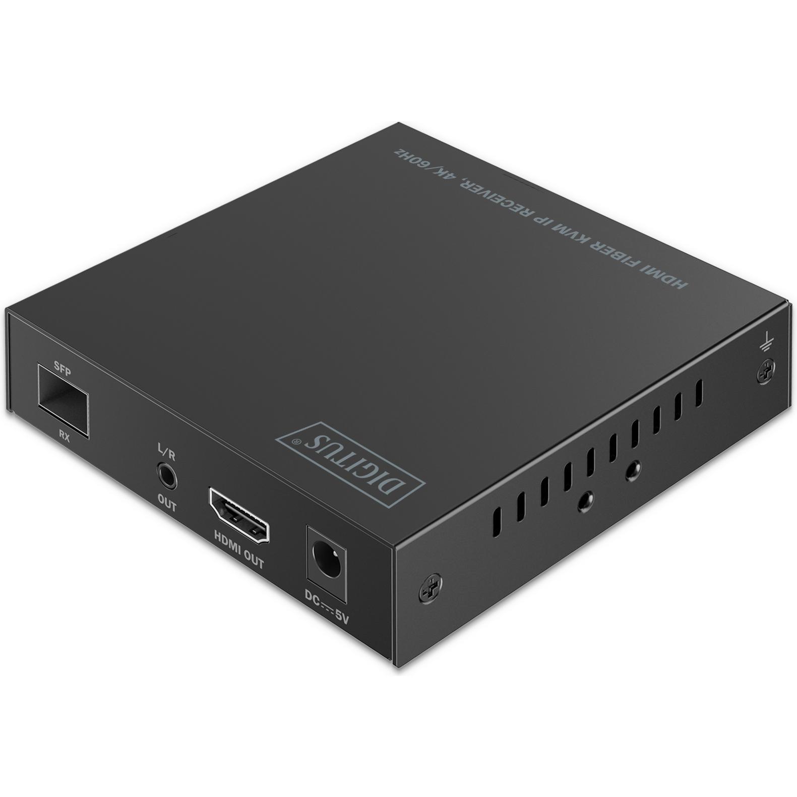 Digitus Nero Ricevitore Kvm Ip In Fibra Hdmi, 4K/60Hz, Switch Kvm,