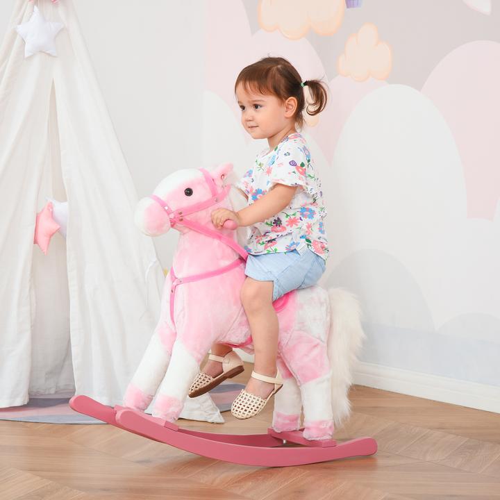 Image du produit Homcom Cheval à bascule rose