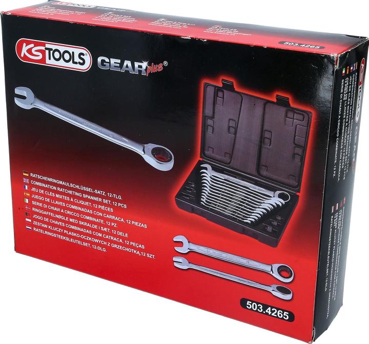 Actual product image KS Tools GEARplus® Ratchet ring spanner set. 12 pcs. (19 mm)