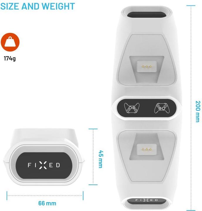 Actual product image Fixed Dual Charging Dock for Xbox Series S, X and One Wireless Controller, white (Xbox Series S, Xbox Series X, Xbox One S)